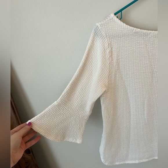 White Textured Top - Picture 3 of 3